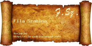 Fila Szabina névjegykártya