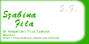 szabina fila business card